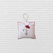 Sachet de Lavande Carré Coquelicot Blanc