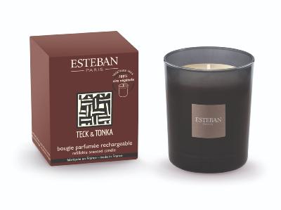 Bougie parfumée rechargeable 180gr Teck et Tonka