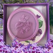 Savon + Porte-Savon Violette en Fleurs
