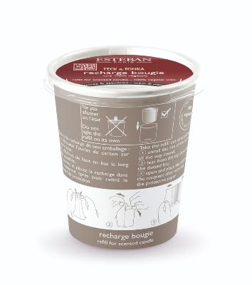 Bougie parfumée RECHARGE  180gr Teck et Tonka