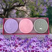 Coffret 3 savons Lavande, Rose et Fleurs d'Olivier