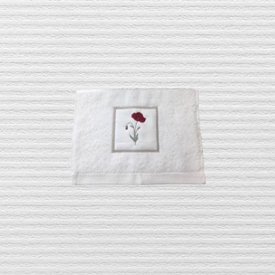 Serviette Invitée Blanche Coquelicot