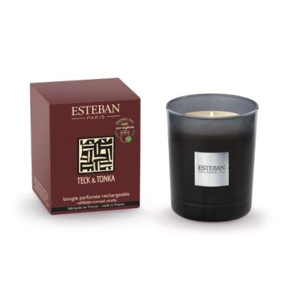 Bougie parfumée rechargeable 180gr Teck et Tonka